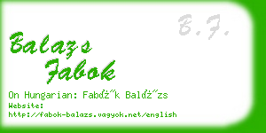 balazs fabok business card